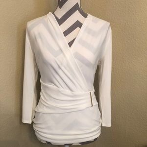 White surplice blouse